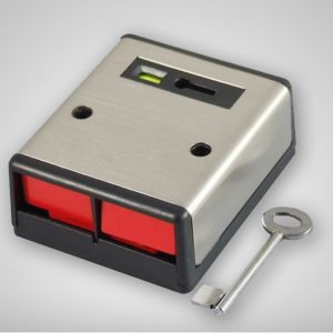 Paniek- / overvaldrukker RVS met sleutel - 2 knops